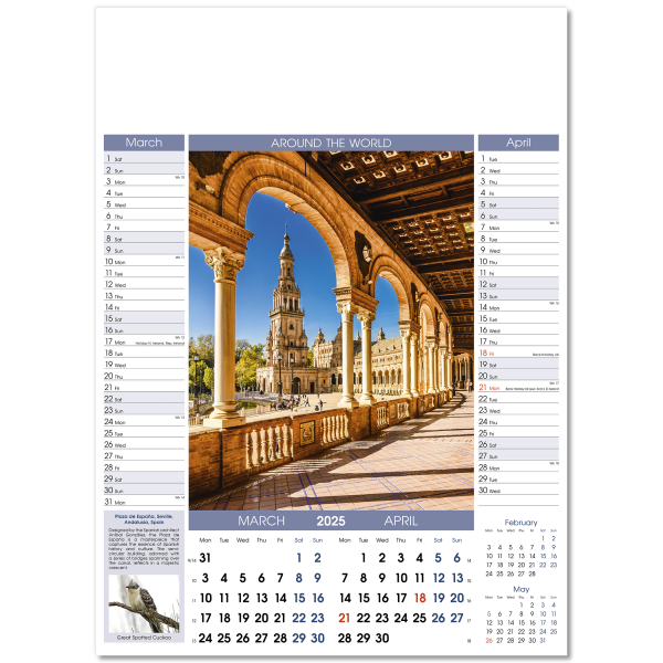 Around the World Wall Calendar