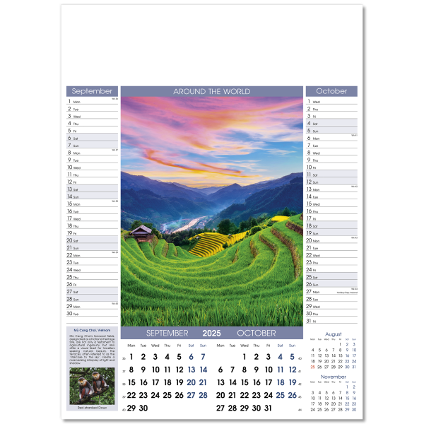 Around the World Wall Calendar