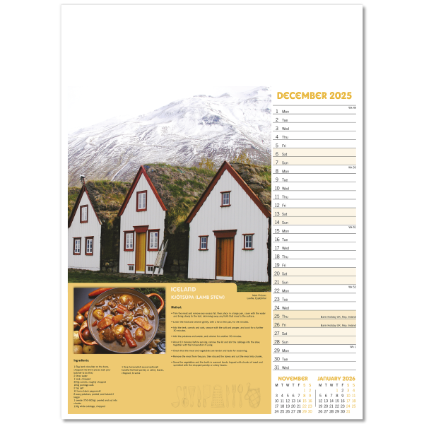 Taste for Travel Wall Calendar