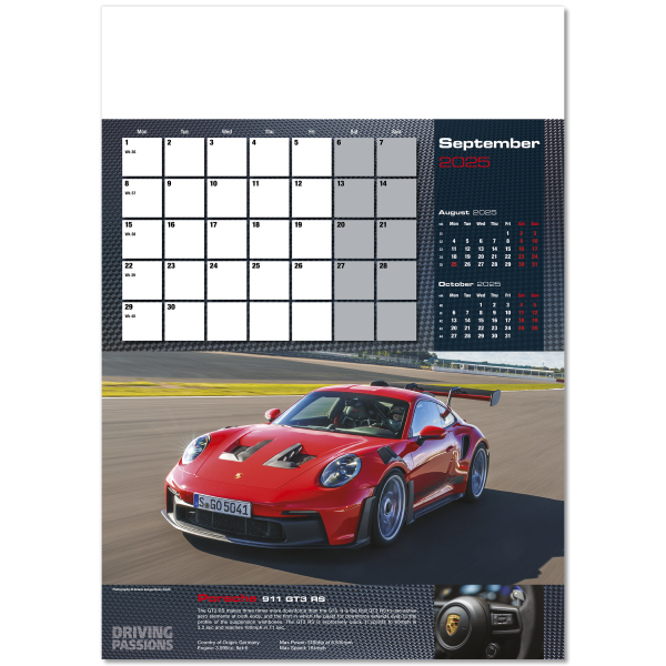 Driving Passions Wall Calendar