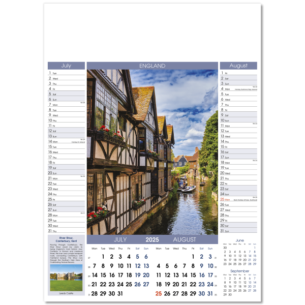 England Wall Calendar