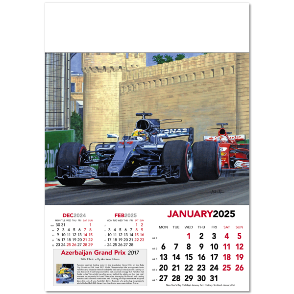 Grand Prix Wall Calendar