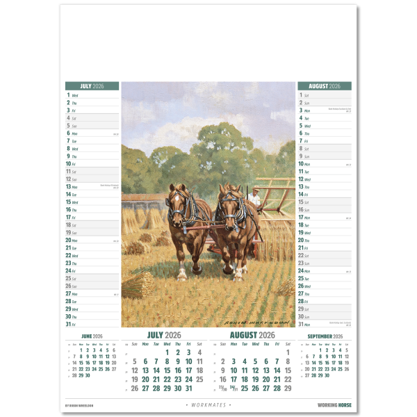 Working Horse Wall Calendar