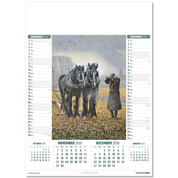 Working Horse Wall Calendar