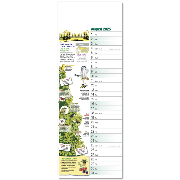 Nature Watch Slim Wall Calendar