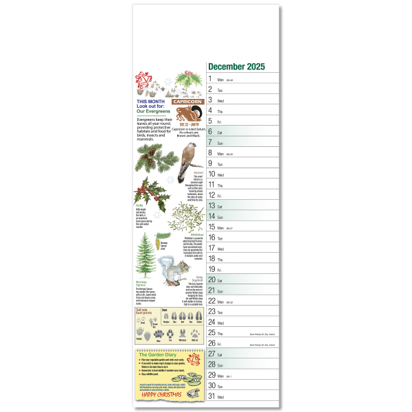 Nature Watch Slim Wall Calendar