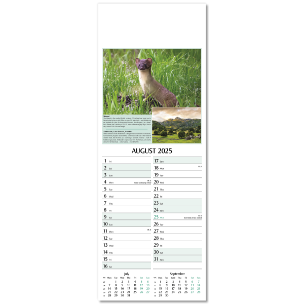 Nature's Glory Slim Wall Calendar