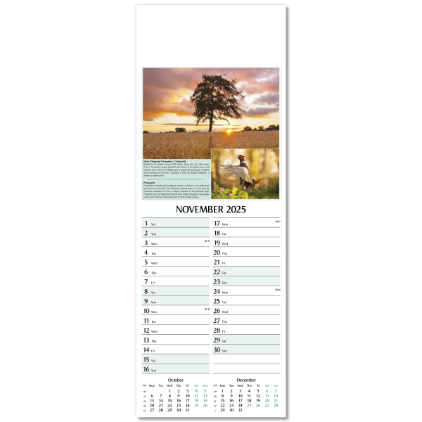 Nature's Glory Slim Wall Calendar