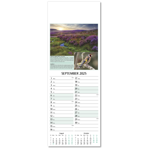 Nature's Glory Slim Wall Calendar