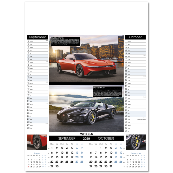 Wheels Wall Calendar