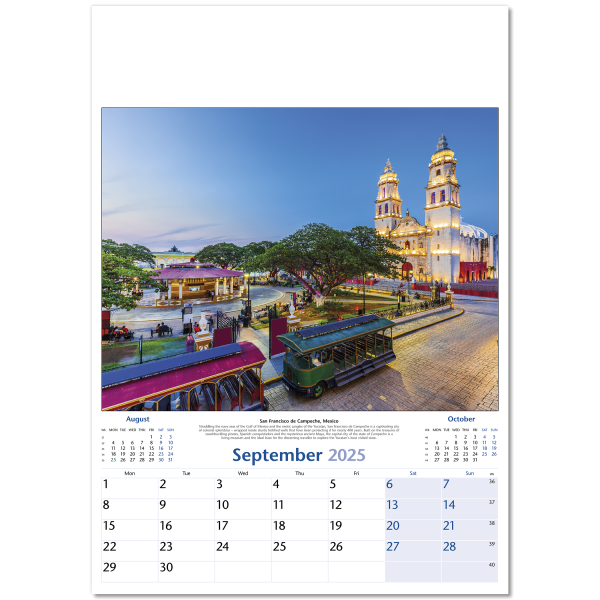 World by Night Wall Calendar