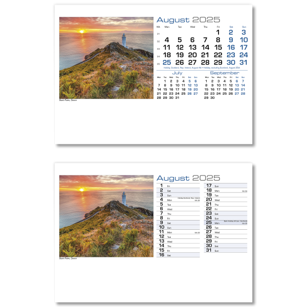 Atmospheric A5 Desk Calendar