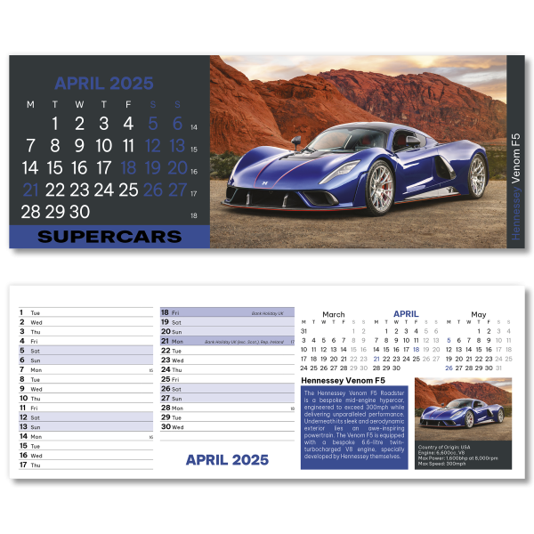 Supercars Desk Calendar