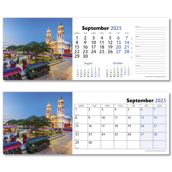 World by Night Desk Calendar