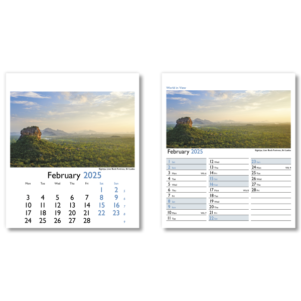 World in View Mini Desk Calendar