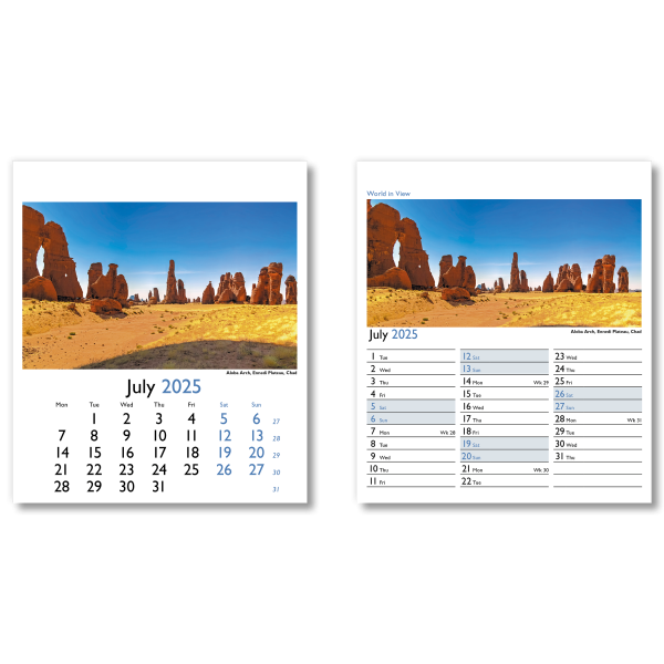 World in View Mini Desk Calendar