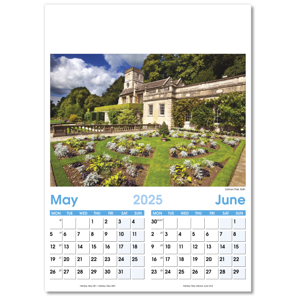 England Optima Wall Calendar - 7 Leaf