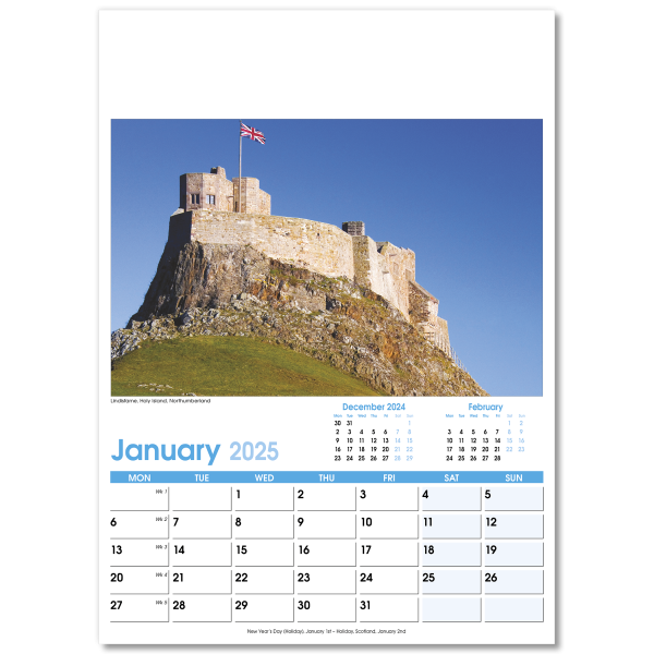 England Optima Wall Calendar - 13 Leaf