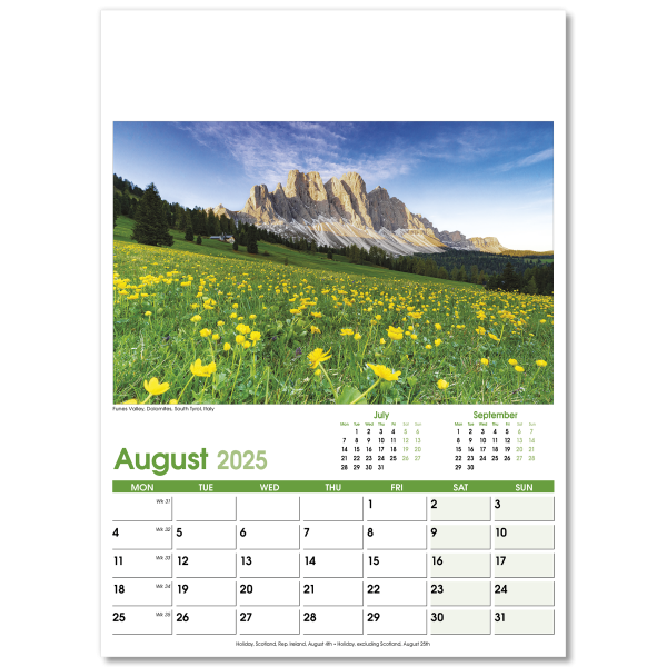 World Scenes Wall Calendar - 13 Leaf